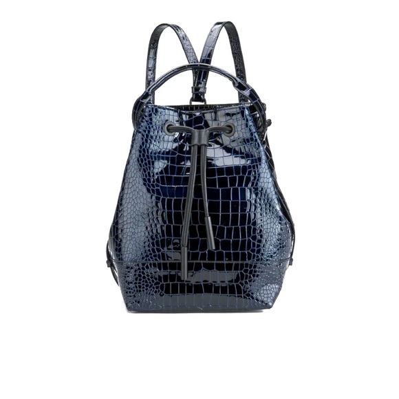 Opening ceremony NWOT✴️Navy Izzy' Croc Embossed Leather Backpack. - Picture 1 of 15